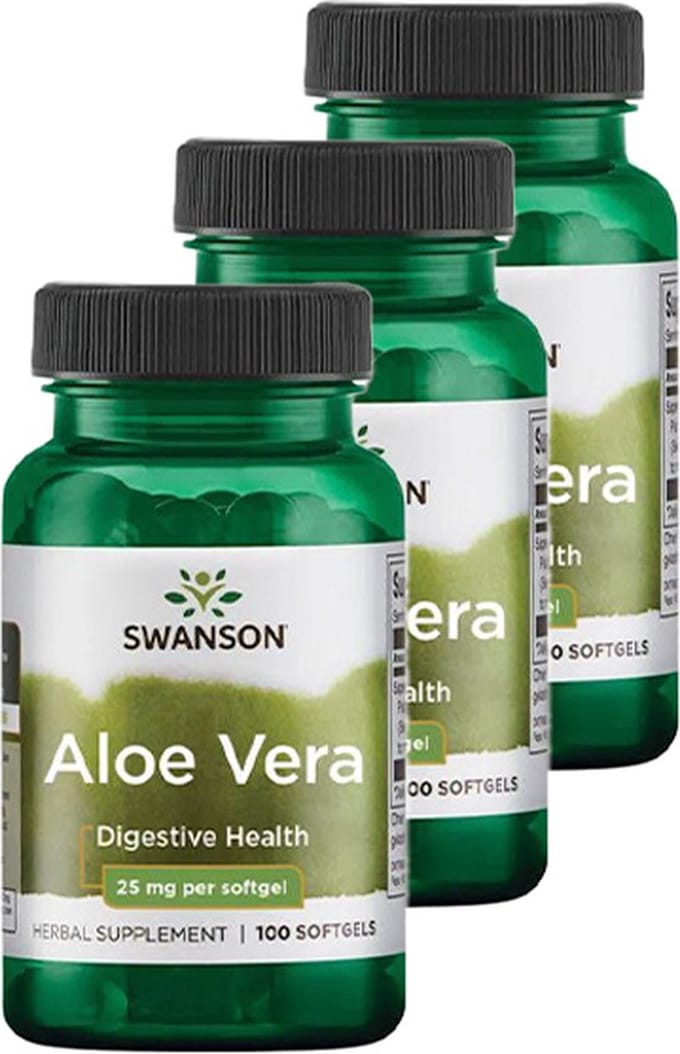 Swanson | Aloe Vera 25mg | 100 softgels | 3 stuks | 3 x 100 stuks