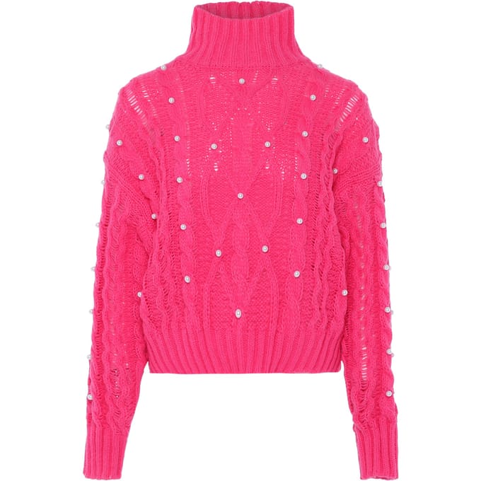 Faina trui met parels Dames roze