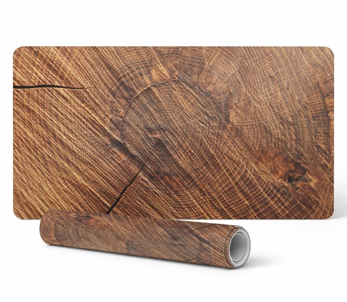 Antislip beschermmat voor op het bureau met houtnerfprint 90x45 cm