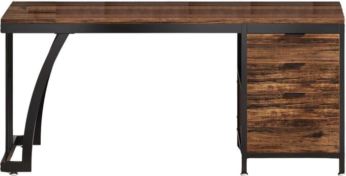 Computerbureau - Bureau met lades - Werktafel - Voor studeren of werken - 3 lades - Rustic brown