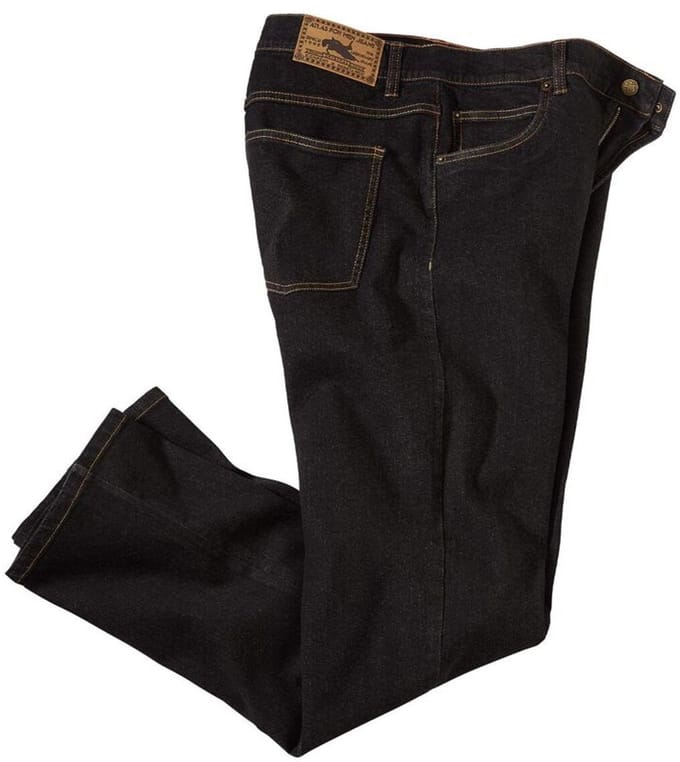 ATLAS FOR MEN - Zwarte regular stretch jeans - Heren - Verkrijgbaar in grote maten - W30