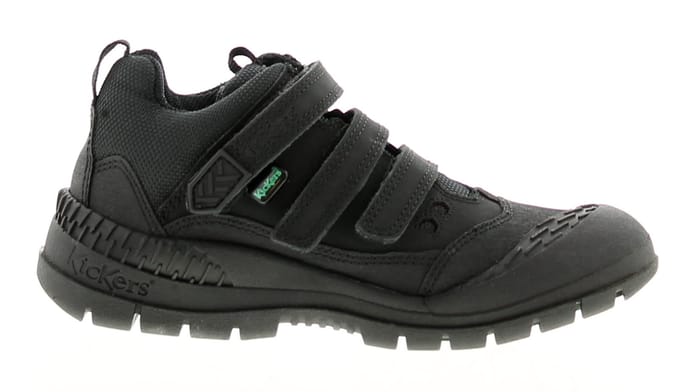 Kickers trucker halfleren jongens kindersneakers zwart