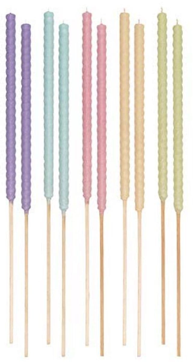 Tuinfakkels Set van 10 – Wasfakkels in 5 Pastelkleuren voor Sfeervolle Avonden
