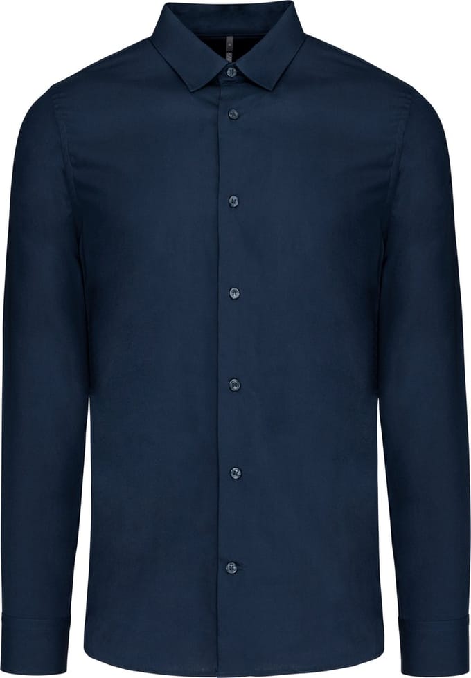 Kariban Herenoverhemd in popeline met lange mouwen K513 - Navy - M