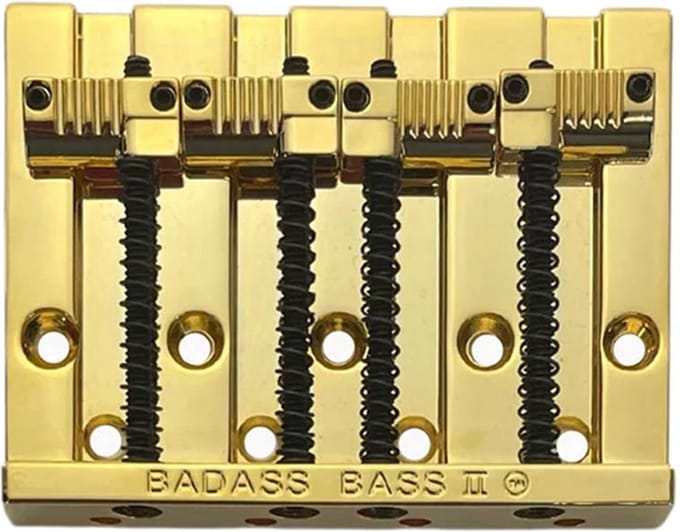 Allparts BB3342002 Leo Quan Badass II 4-snarige Basbrug - Goud