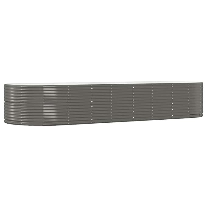 vidaXL - Plantenbak - 367x140x68 - cm - gegalvaniseerd - staal - grijs