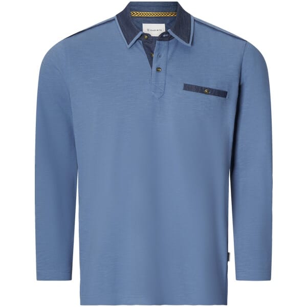 Babista herren Poloshirt Met Lange Mouwen - 64/66 - blauw - Plus Size
