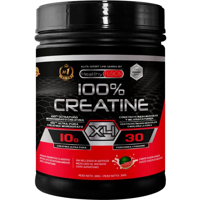 Healthy Fusion 100 % monohydrate de créatine, dose élevée | 10 g de créatine par portion | 300 g de saveur pastèque