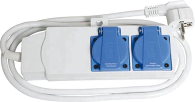 Wasmachine/droger stekkerdoos 2-voudig - 3x1.5mm - 1.5 meter