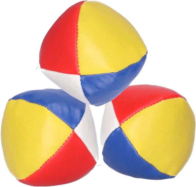 Jongleerbal - 3x - gekleurd - D6,5 cm - sport en spel ballen