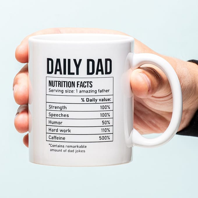 Mok Daily Dad Nutrition Facts van Ditverzinjeniet.nl