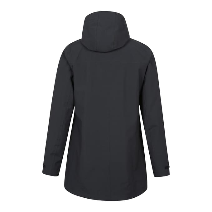 Mountain Warehouse Dames April Lange Waterdichte Jas (Zwart)