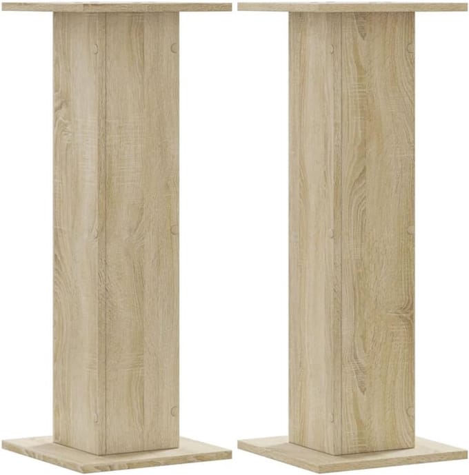 Set van 2 Houten Luidsprekerstandaards 80 cm Hoog - Sonoma Eiken