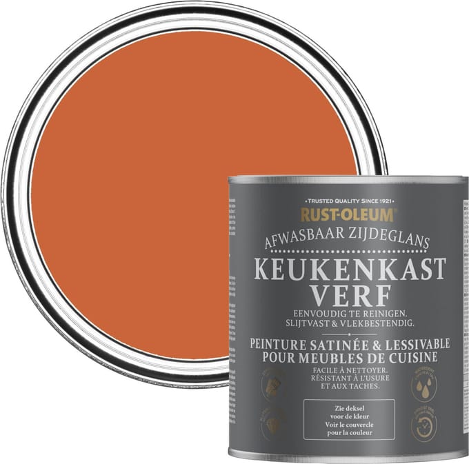 Rust-Oleum Oranje Keukenkastverf Zijdeglans - Chai Thee 750ml