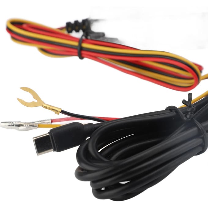 Kit de Câblage Direct pour Caméra de Tableau de Bord Écran Numérique Basse Tension Réglable Enregistrement en Time-Lapse 12V 24V à 5V 3A Kit de Câblage Direct pour black