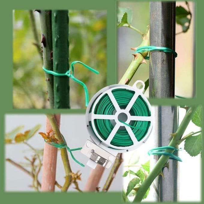 Binddraad - Tuin - 100 M - Groen - 2 stuks - Gevlochten geplastificeerd ijzerdraad groen