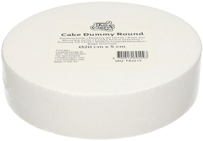 FunCakes Taart Dummy - Piepschuim Blok - Rond - Ø20 cm x 5 cm