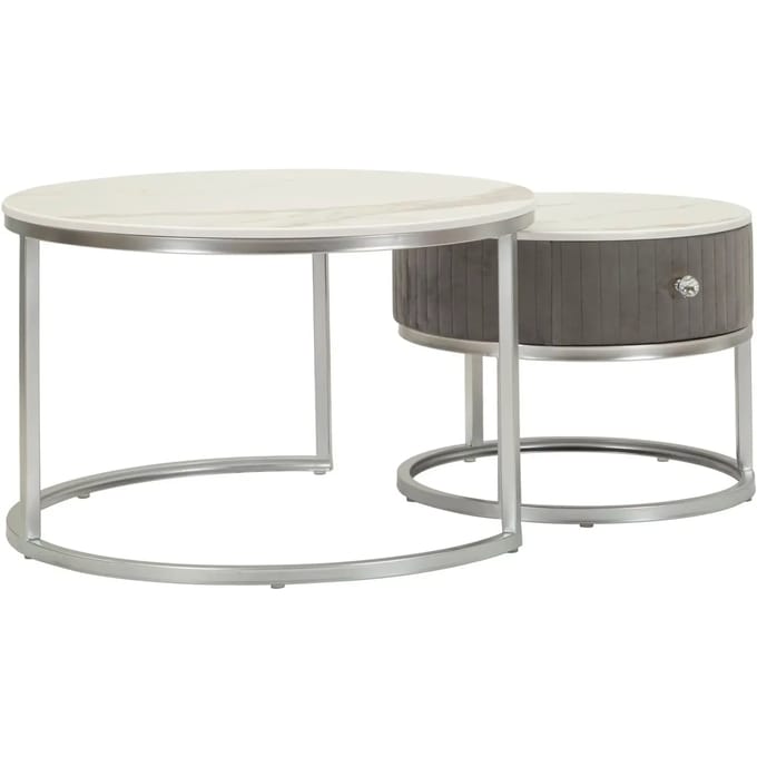 Salontafel Coffee Tables Greys Set 2 Pcs Ø 70×45 cm