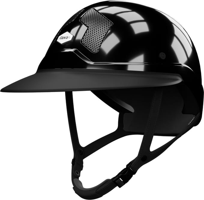 Flex-On Armet Angel Ruiterhelm - Glanzend Zwart/Zwart, L