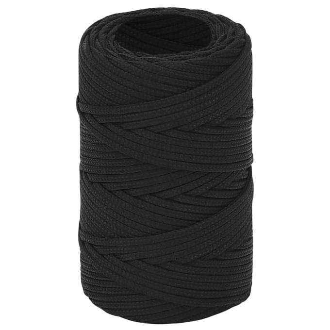 vidaXL - Boottouw - 2 - mm - 250 - m - polypropeen - zwart