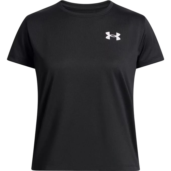 Under Armour UA Tech SSC-BLK Meisjes Sportshirt - Zwart - Wit