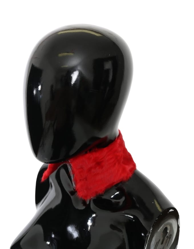 Dolce & Gabbana Dames sjaal rood bont nek kraag wikkel lamsvel