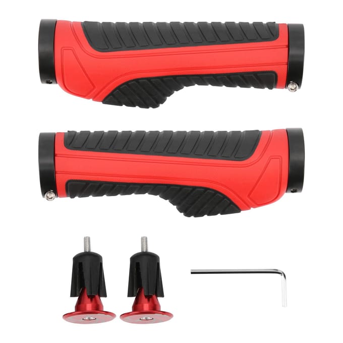 1 Paire Poignées de Guidon de Vélo en Caoutchouc Antidérapantes VTT Black Red red