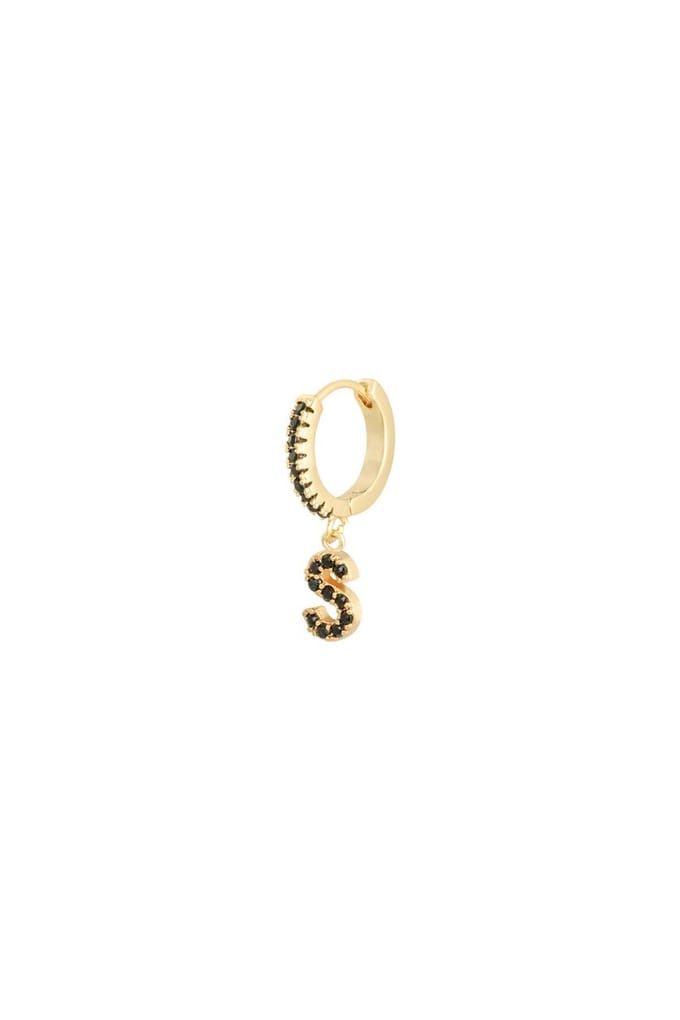 Oorbellen Letter S Zwart Copper