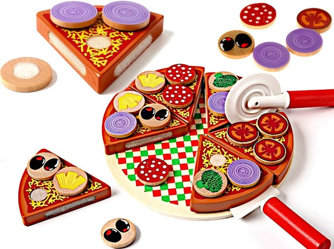 Pizza houten speelset met accessoires