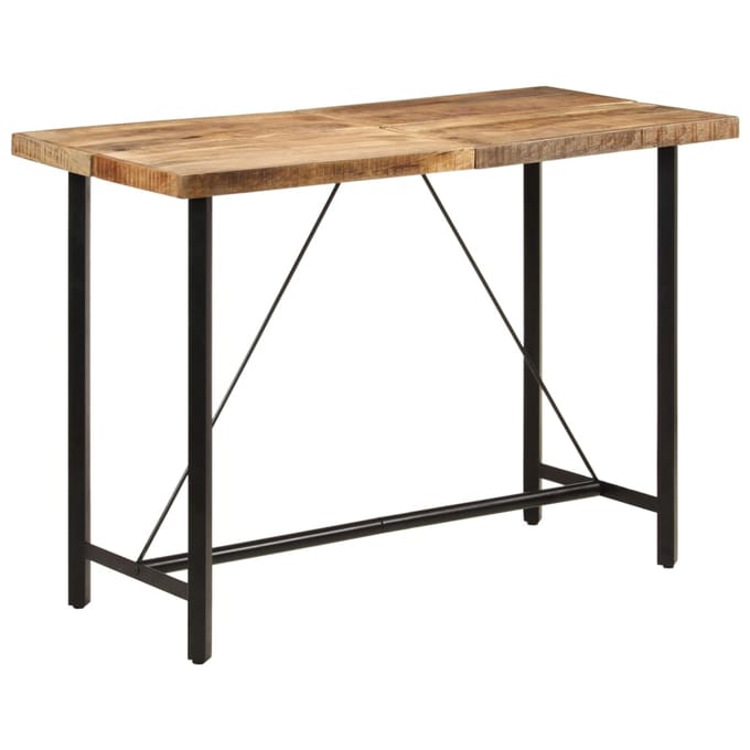 vidaXL - Bartafel - 150x70x107 - cm - massief - mangohout - en - ijzer