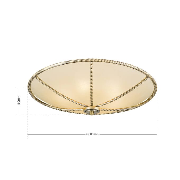 ORION Crèmekleurige plafondlamp Galina, 56 cm