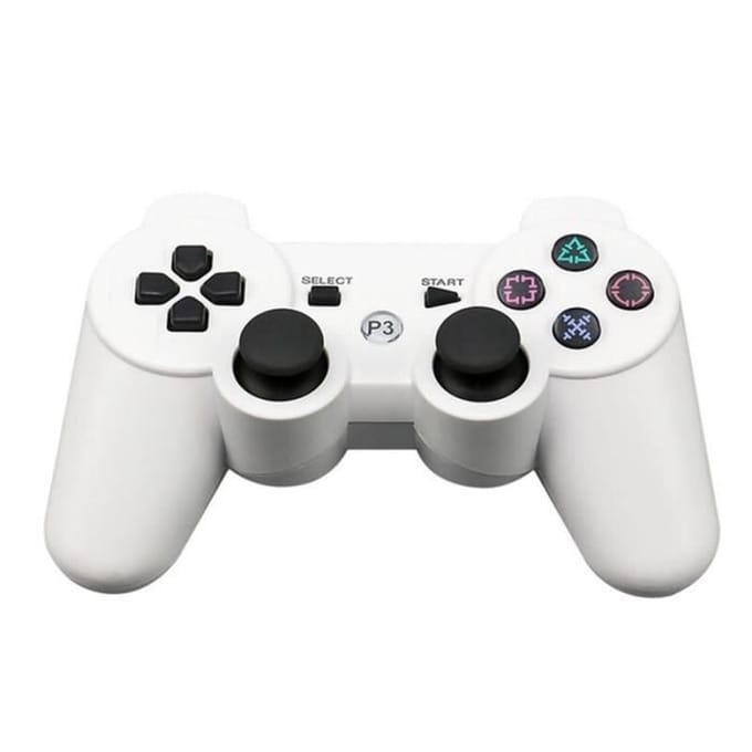 Blanche Manette de Jeu Sans Fil Bluetooth pour PS3, 2,4 GHz, Avec Joystick R25 wit