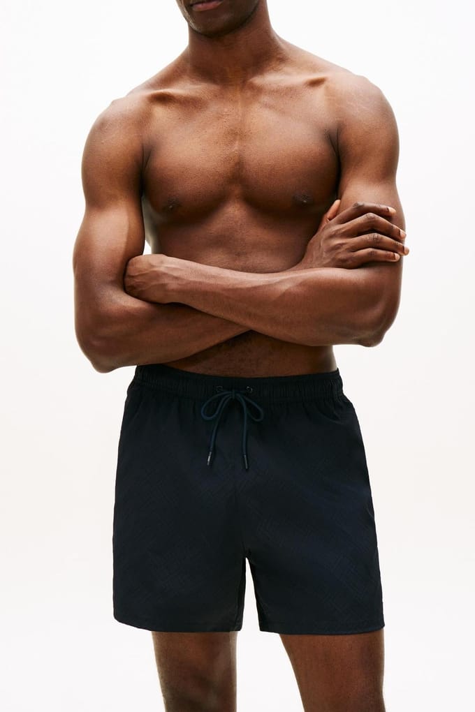 Tommy Hilfiger Medium Drawstring Swim Trunk Monogram Vessel Blue Größe: L | Badehosen Outlet | Herren | Blau