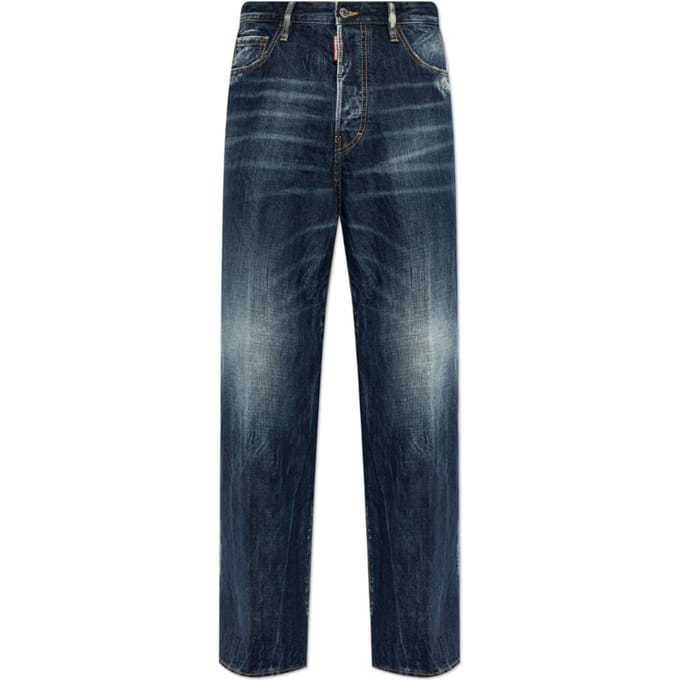 Dsquared2 Be Cool Be Nice Wash Loose Jeans Marineblauw