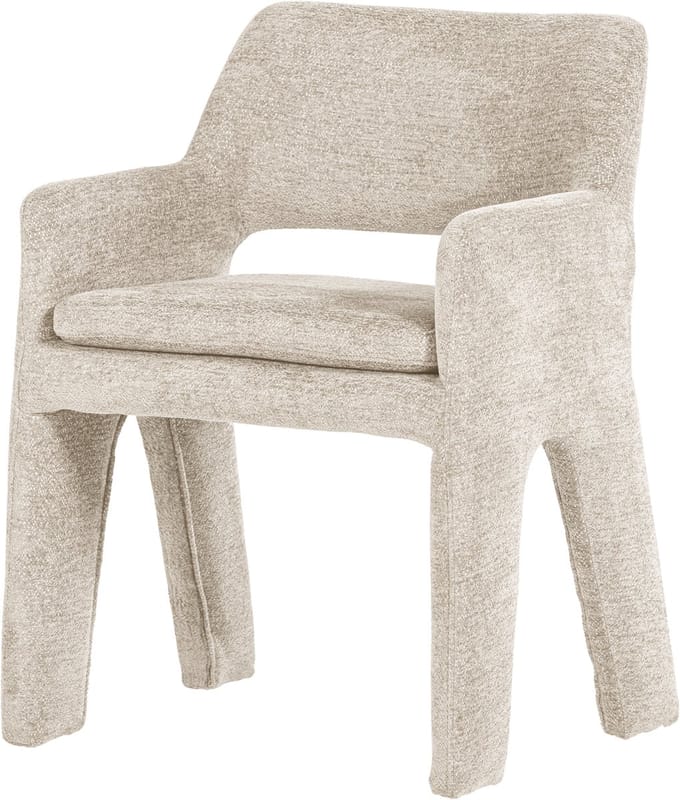 vtwonen Bigfoot Eetkamerstoel - Chenille - Zand/Beige - 78x57x56 cm