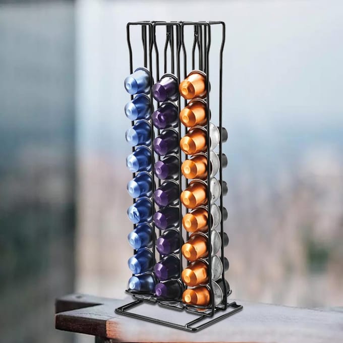 Support de Rangement pour Capsules de Café en Fer Ménager Accessoire pour Bureaux Cuisine Café white
