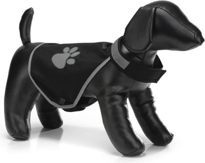 Veiligheidsvest voor de hond. Reflecterend, zwart. Maat M.