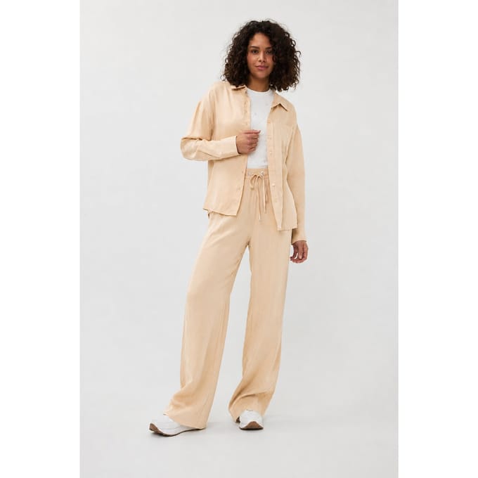 EsQualo Blouse Oversized Cupro Sand Größe: 34 | Longsleeves Outlet | Damen | Braun