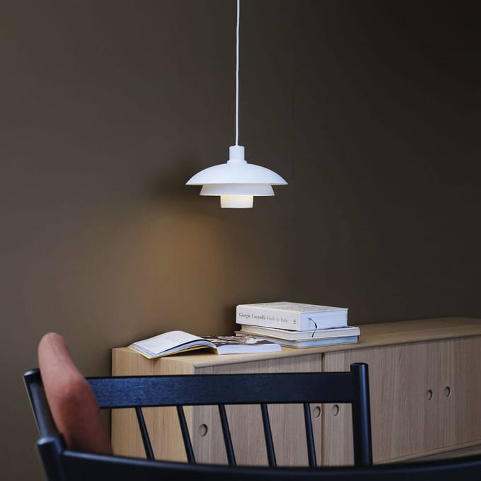 Dyberg Larsen hanglamp Morph, wit, Ø 30 cm, metaal