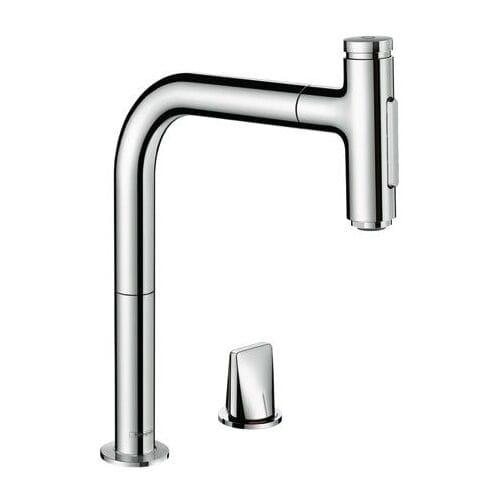 Hansgrohe Metris Select M71 2-hole single lever kitchen mixer 200, pull-out shower, 2jet, sBox 73818000