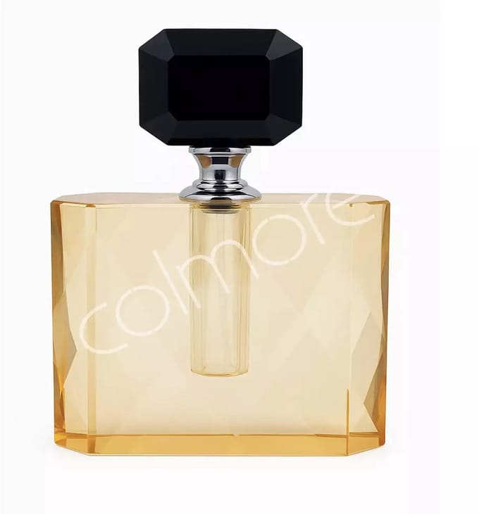 Colmore-Decoratieve parfumfles-orange/black-crystal glass 14x4x14cm