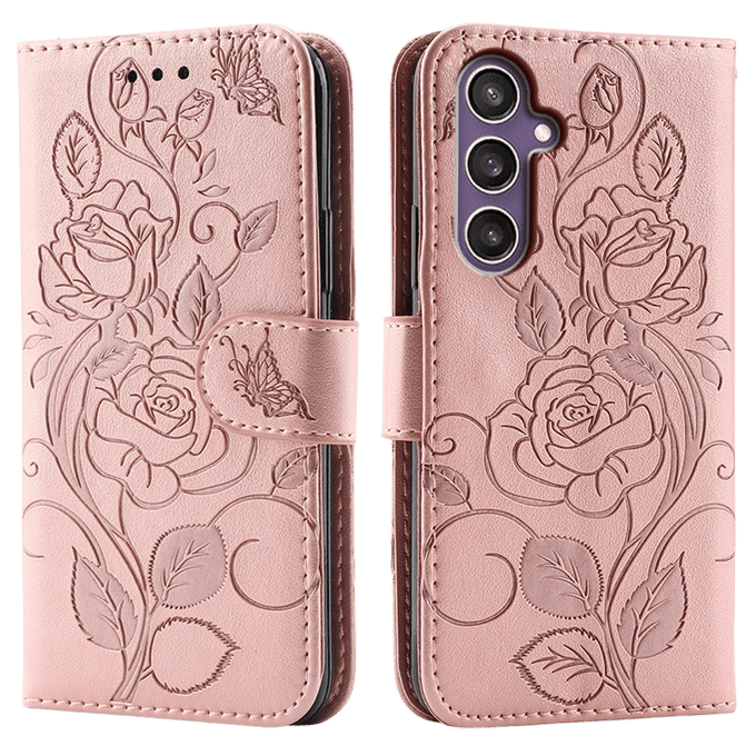 Comfycase Samsung Galaxy A27 Roses Bookcase Hoesje Roze