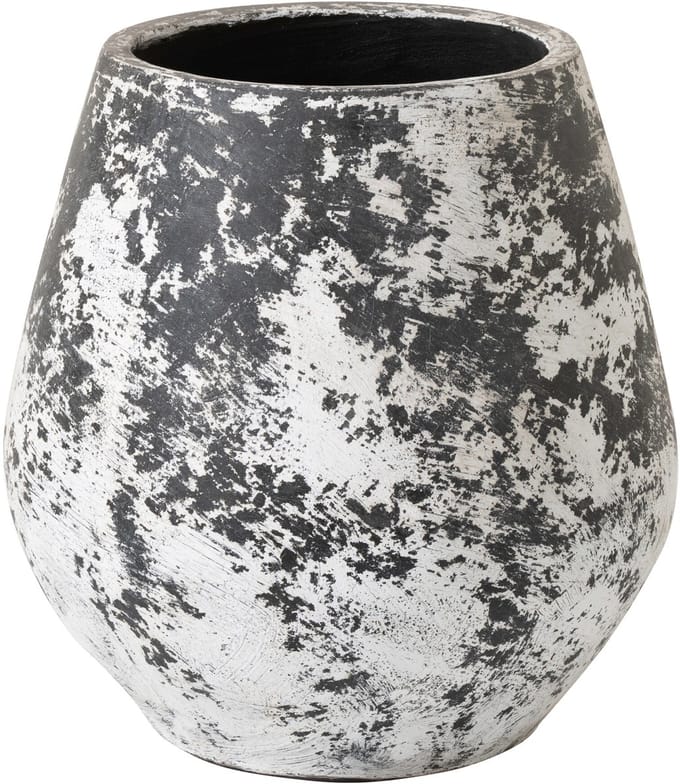 J-Line bloempot Ruby - keramiek - zwart/wit - large