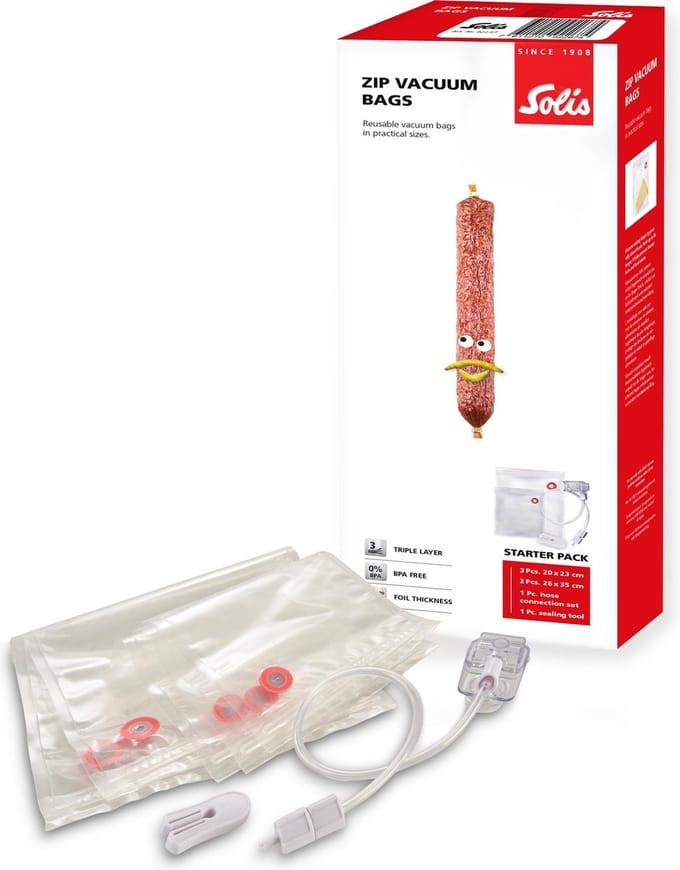 Solis Zip Vacuum Bags Starter Set - Ziplock Vacuümzakken - Herbruikbaar