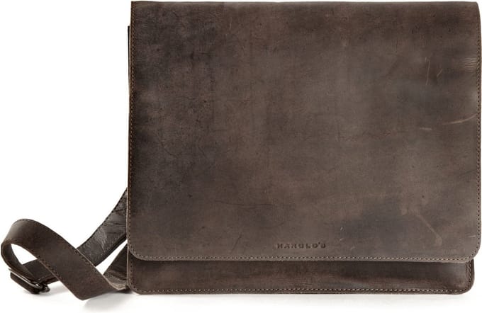 HAROLD'S Leren business tas schoudertas Antic Messengerbag Taupe