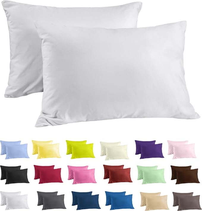 Zavelo Katoen Kussenslopen Basics Licht Grijs (set van 2)-60 x 70 cm (standaard)