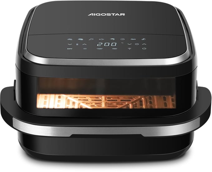 Aigostar Airfryer XL Surface - 4L - Voor Pizza - Zwart