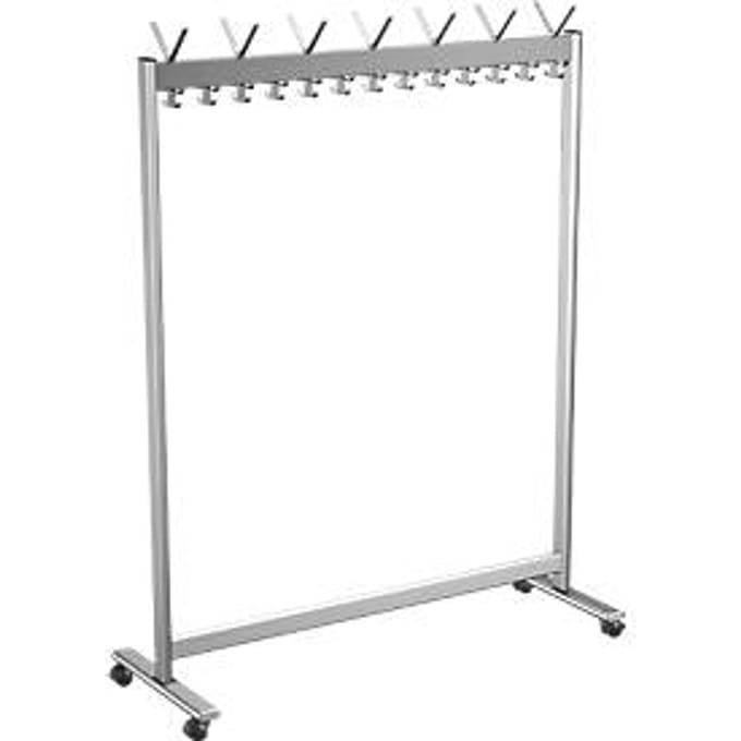 Verrijdbare staande kapstok - metaal - l. 960 x D 500 x H 1750 mm