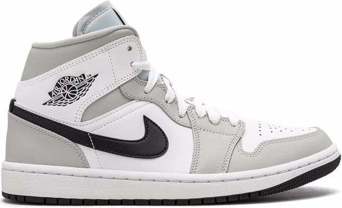 Nike Air Jordan 1 Mid, Grey Fog/Black-White, BQ6472 015, EUR 36