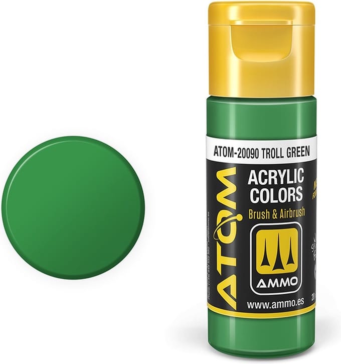 AMMO by Mig Jimenez Hobbyverf Acrylverf - MIG 20090 ATOM - Troll Green - Acryl - 20ml Verf flesje - 20 ml